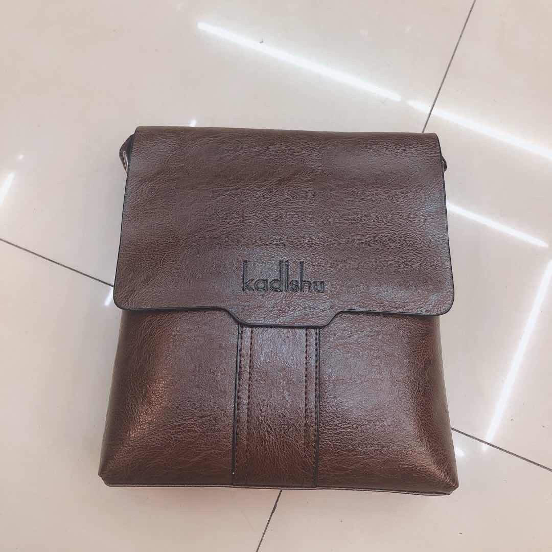 Leather bag, casual crossbody bag, Korean-style men's bag, fashionable sporty small backpack, trendy men's bag