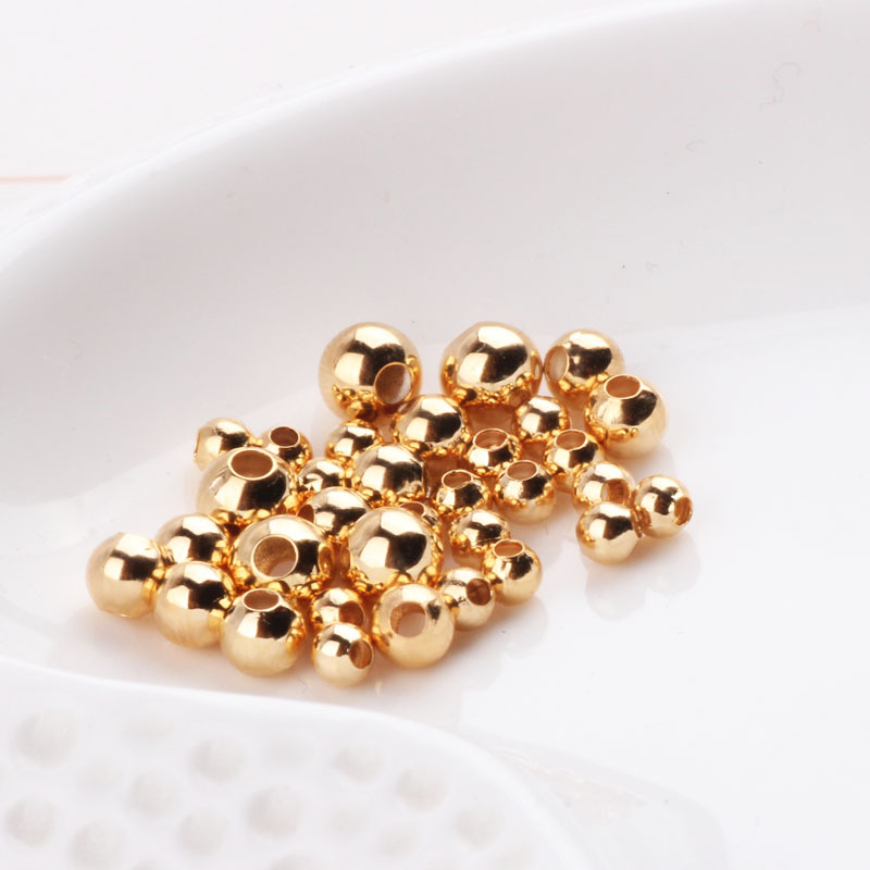 Iron imitation gold round beads DIY jewelry accessories, crystal bead curtain positioning beads, eco-friendly positioning tube beads, hand-strung beads Specification image