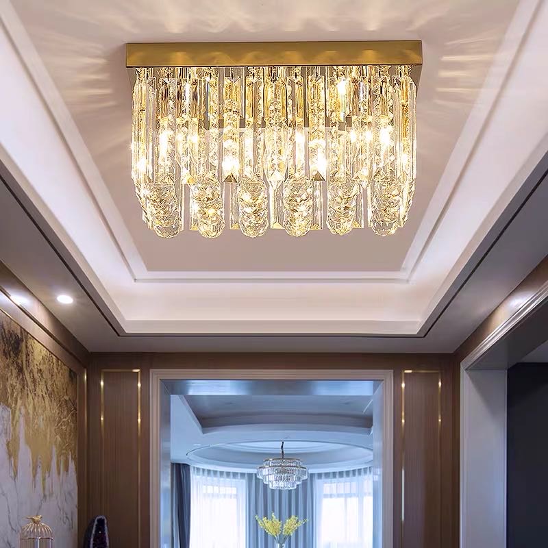 水晶灯LED天花筒灯嵌入式家用客厅吊顶彩色走廊门厅7.5嵌入式