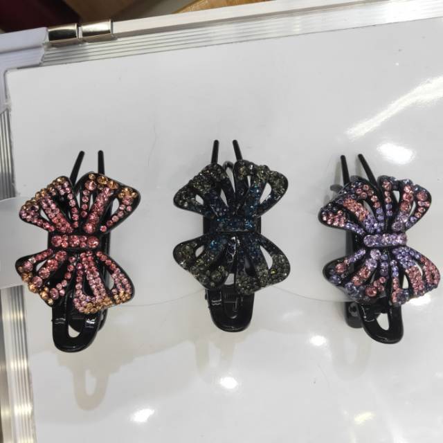 Hairpin duck tip clip headdress elegant hair clip large plate hairpin rhinestone clip hair ornaments thumbnail