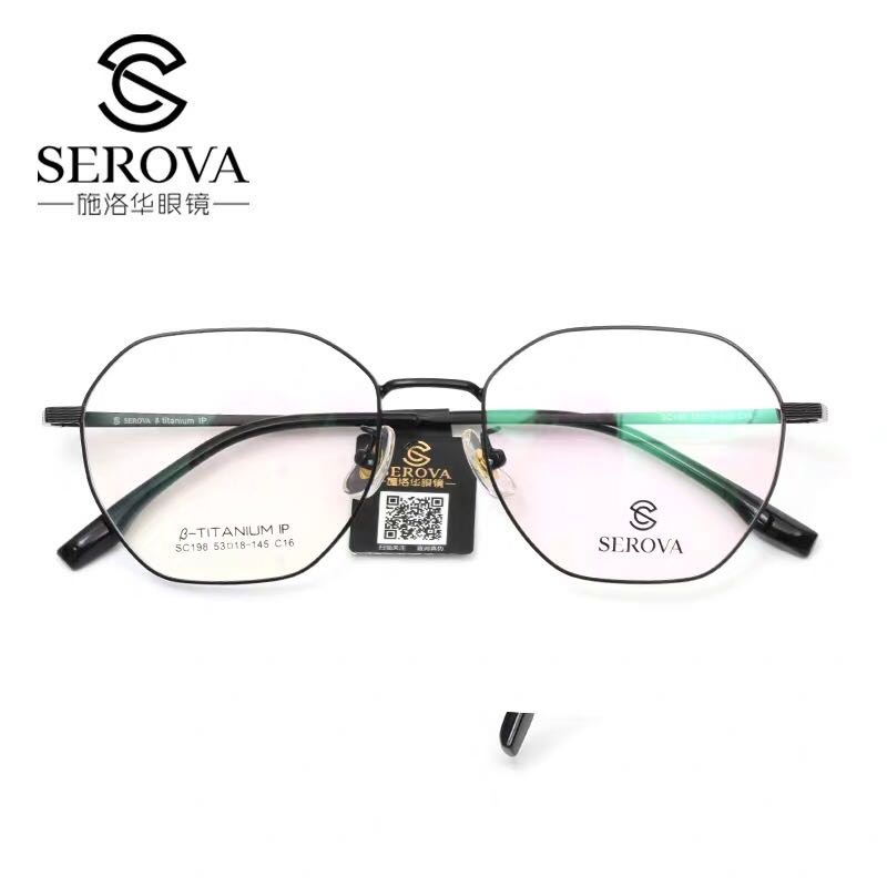 施洛华近视镜 玫瑰金眼镜框女超轻钛架潮流镜架可配近视度数详情图1