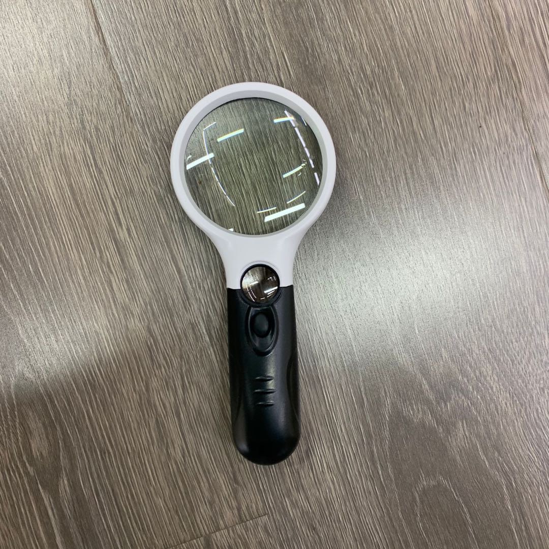 手持式双镜片放大镜LED照明双光两种倍率拼色高清阅读放大镜