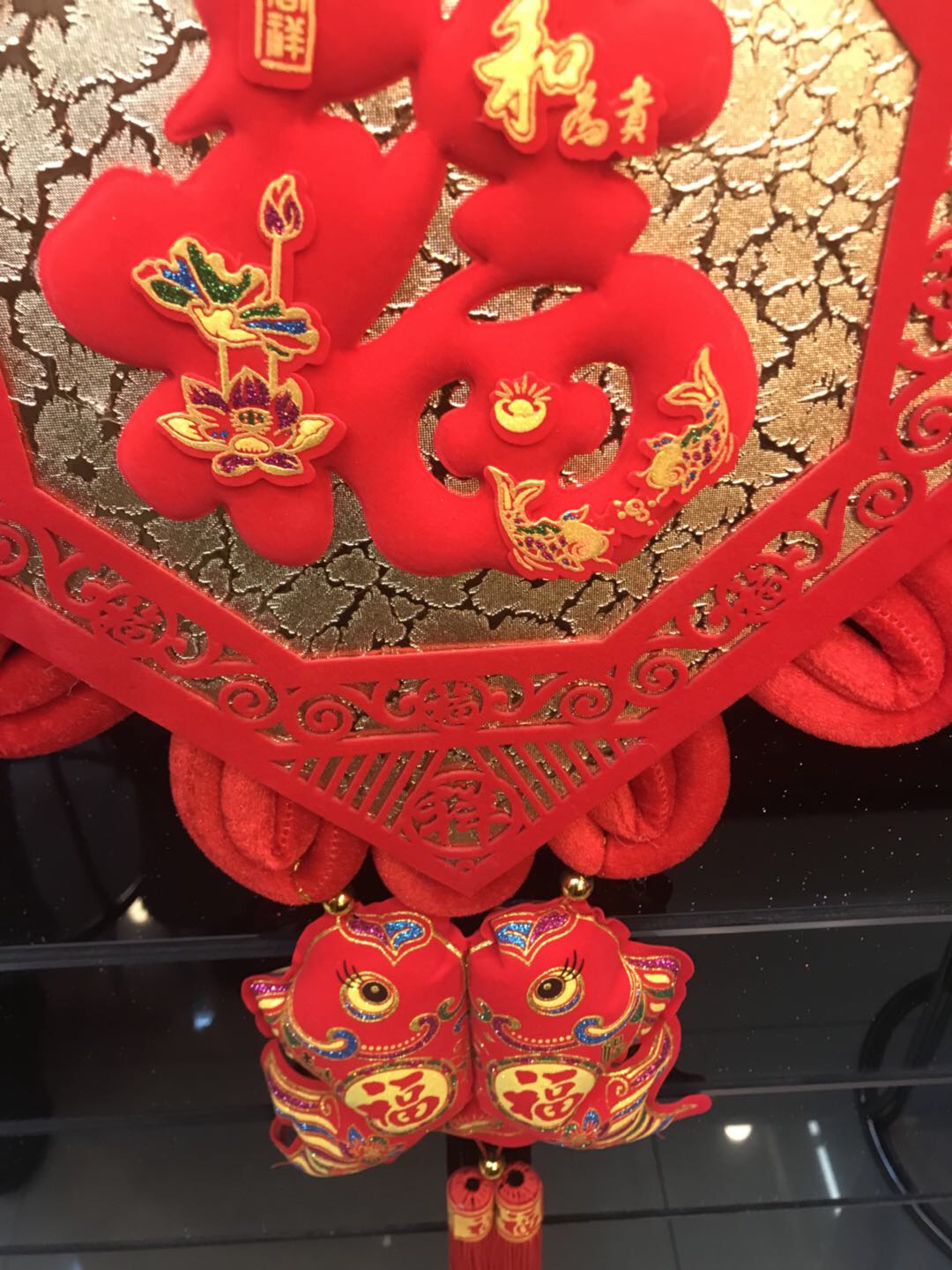 Printed Hanging Fish Flannelette Chinese Wedding Festival Supplies Home Decoration Specification drawing