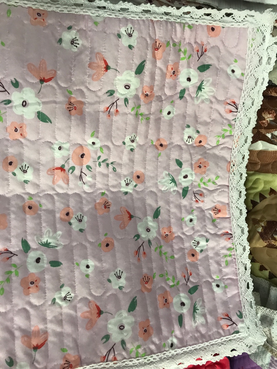 Embroidered Border Polyester Print Quilted Pillow Case 45*70 Pillow Case