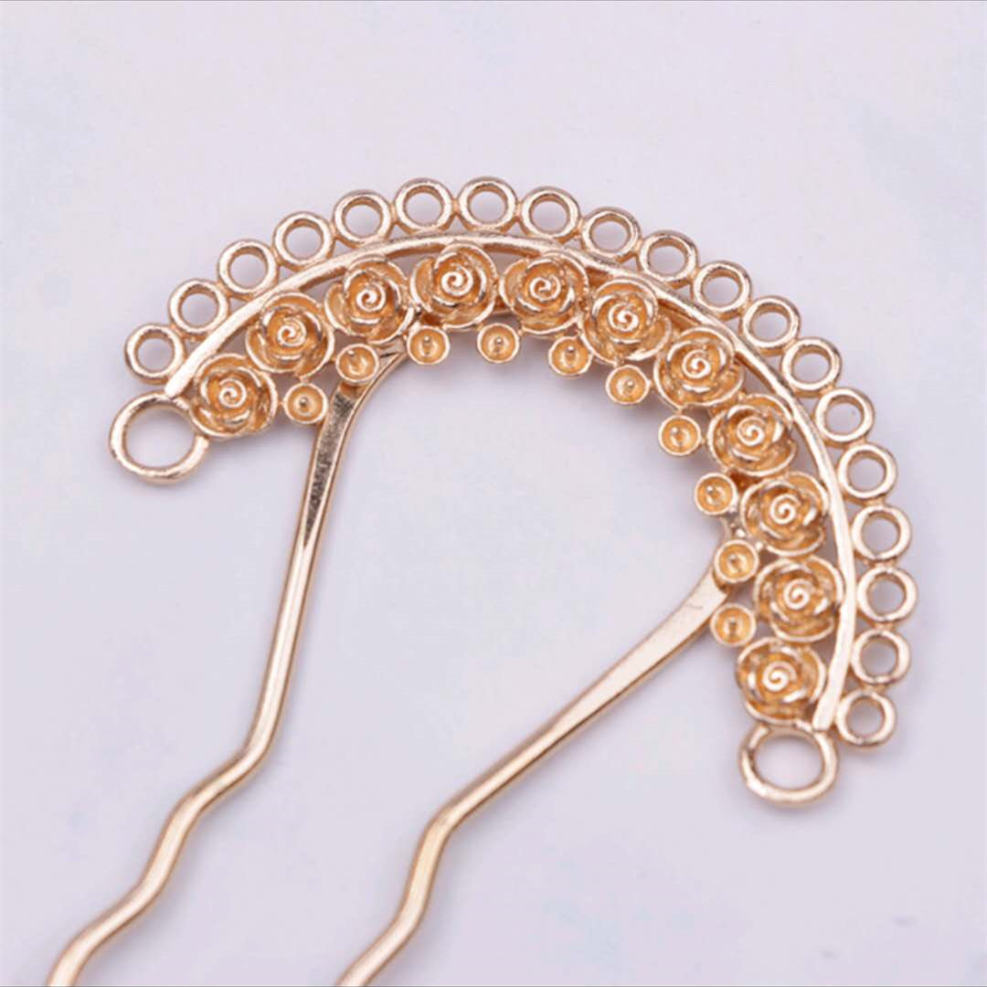 Ancient-style diy accessories, hairpins, material kits, homemade hair accessories, headwear, mixed ancient-style hair forks, tassels, row forks, pure copper jewelry, hair fork accessories, color-preserving hair forks details Picture