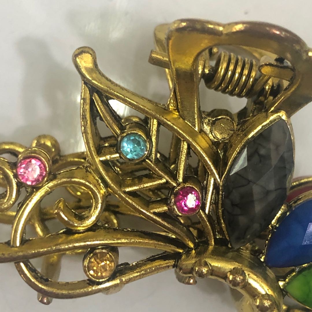 Korean Retro Popular Hair Accessories Hairpin Grab Resin Rhinestones Specification drawing