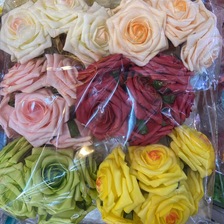 仿真PE泡沫玫瑰花朵diy手工装饰花环材料创意熊棒棒糖用花