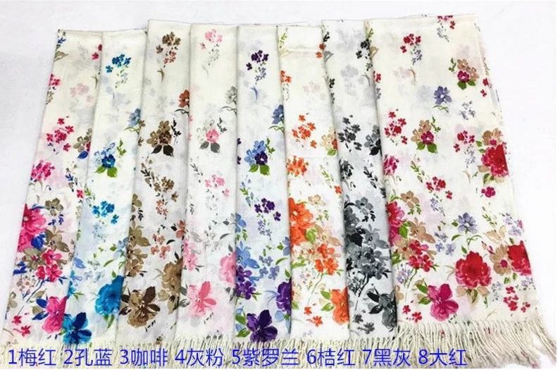 8 color big flower scarf