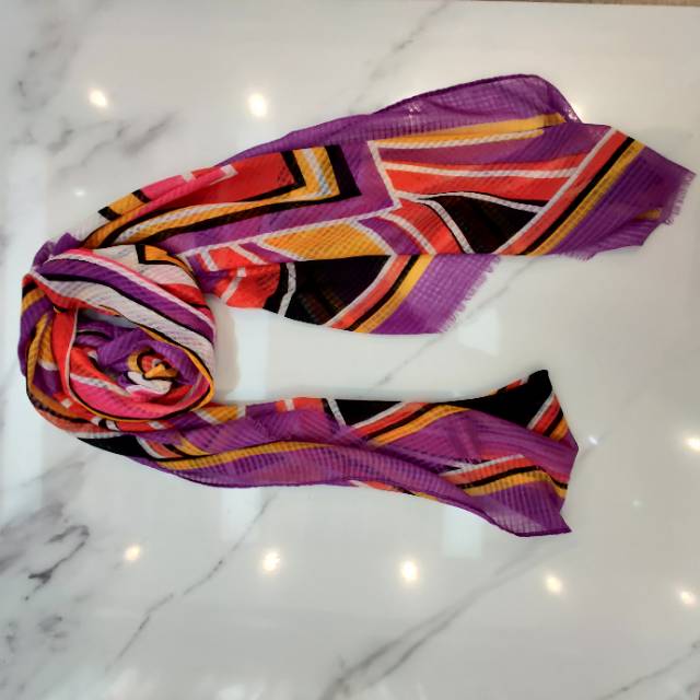 Japanese And Korean Trend Spring And Autumn Colorful Striped Cotton Textile Scarf For Women