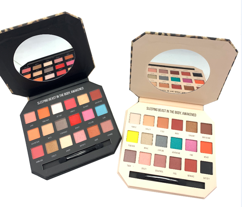 Davioo Sexy Leopard Print 18-Color Pearl Matte Paper Eyeshadow Tray D1825 Specification drawing