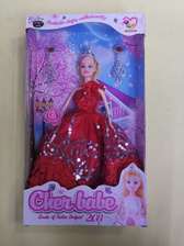仿真洋娃娃芭比公主女孩单个娃娃玩具大礼盒大红裙公主