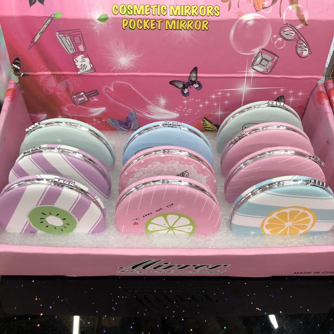 韩国小清新圆形随身化妆镜迷你便携卡通小镜子女生可爱随身镜