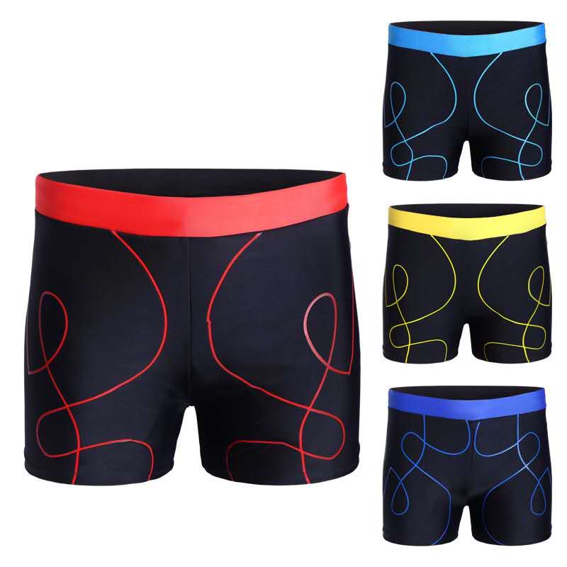 Fashion Printed Swimming Trunks Nylon Fabric Is The Size Of Sapphire Blue Lake Blue Red Yellow Slim Sports Loose
