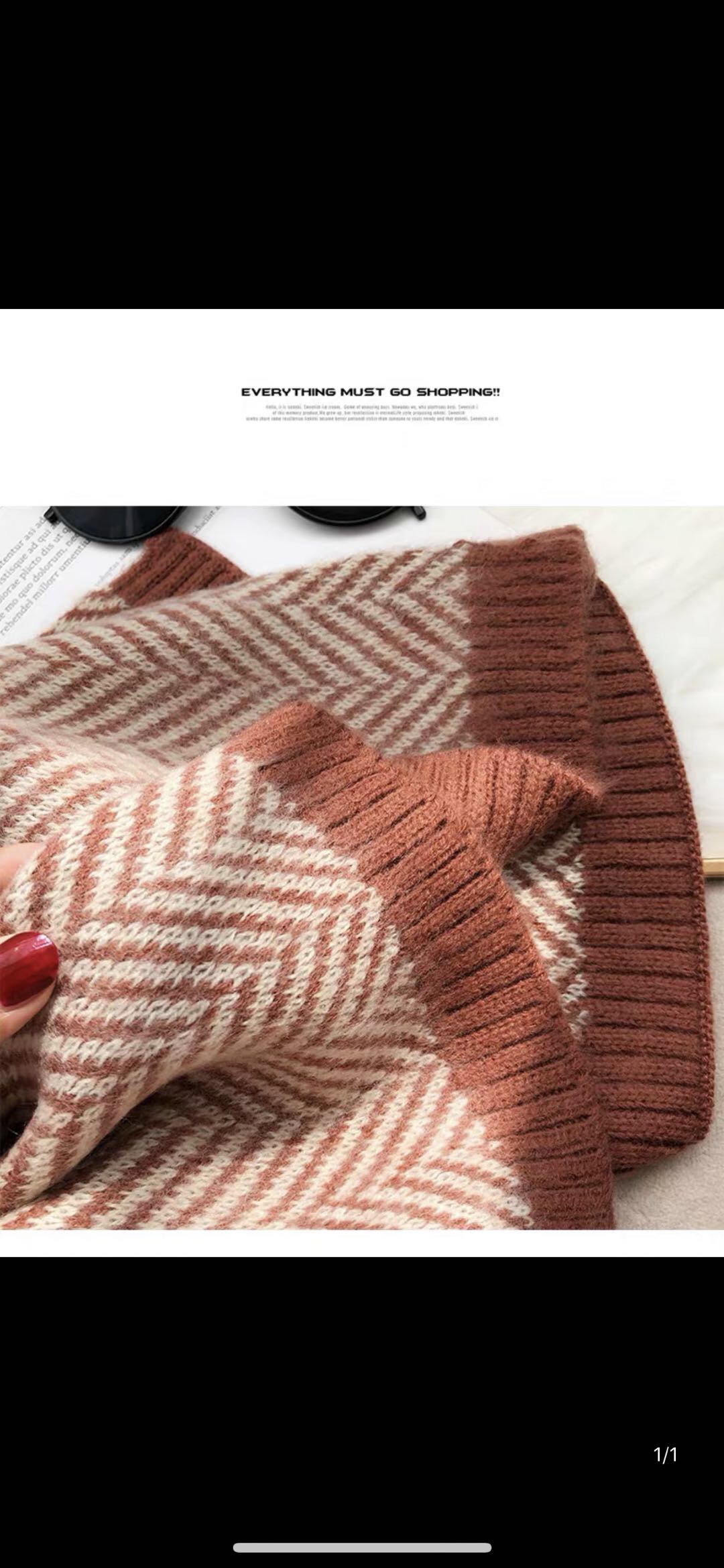Women's Korean Version With Classic Bean Paste Color Long Thick Herrhexis Knitted Wool Scarf Bib details Picture