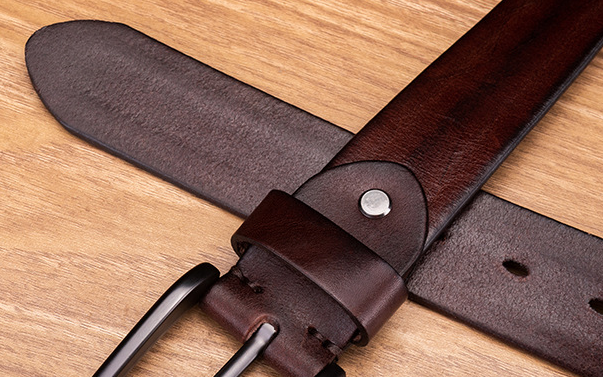 Men's leather casual pin buckle fashionable all-in-one top layer pure cowhide youth belt men's retro handcrafted belt Specification image