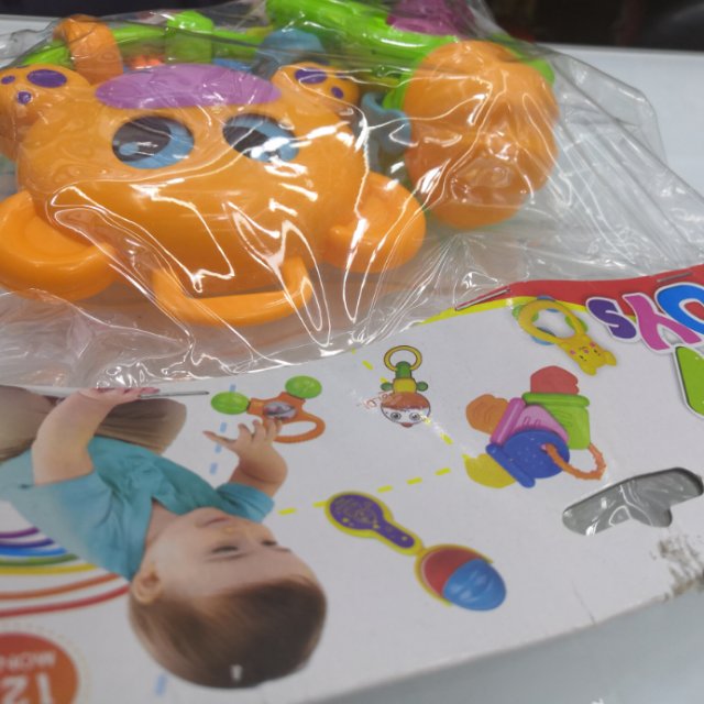 塑料新生婴儿玩具初生益智早教训练宝宝抓握三四个月手抓小熊婴儿摇铃益智玩具套装细节图