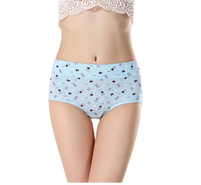 Underwear Women's Mid-Waist Pure Cotton Crotch Cute Printed Girl Underwear Pure Cotton Women Briefs