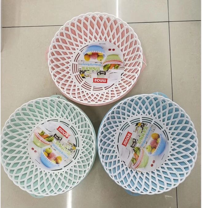 多功能沥水篮塑料可翻转小麦秆果蔬篮