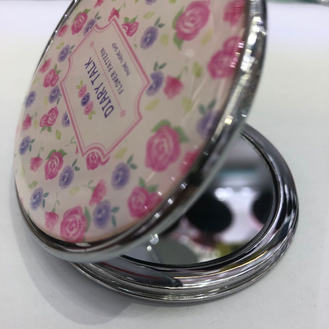 小碎花小镜子随身化妆镜可爱便携折叠学生镜细节图
