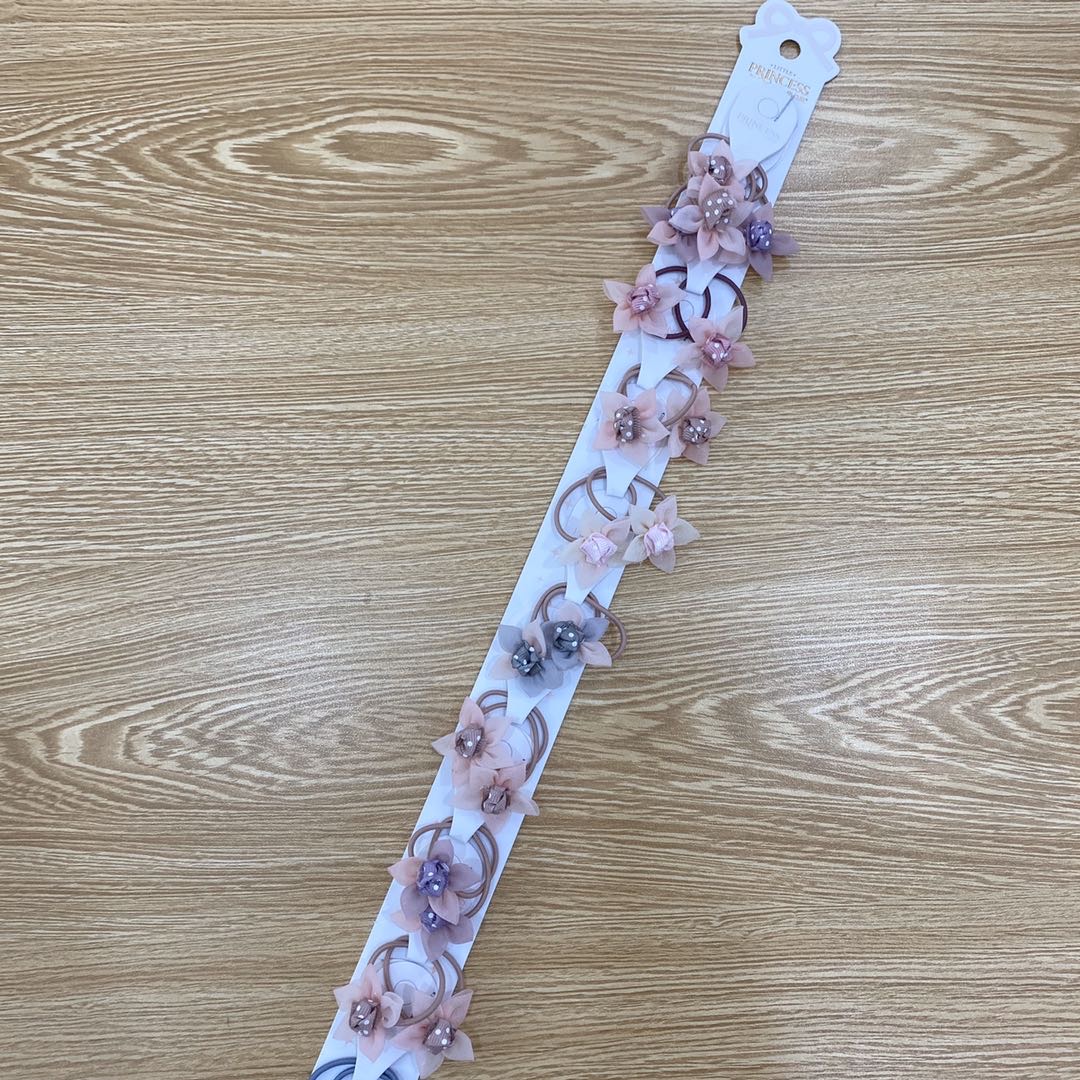 Hot new Korean version of fabric flowers children's simple hair rope thumbnail