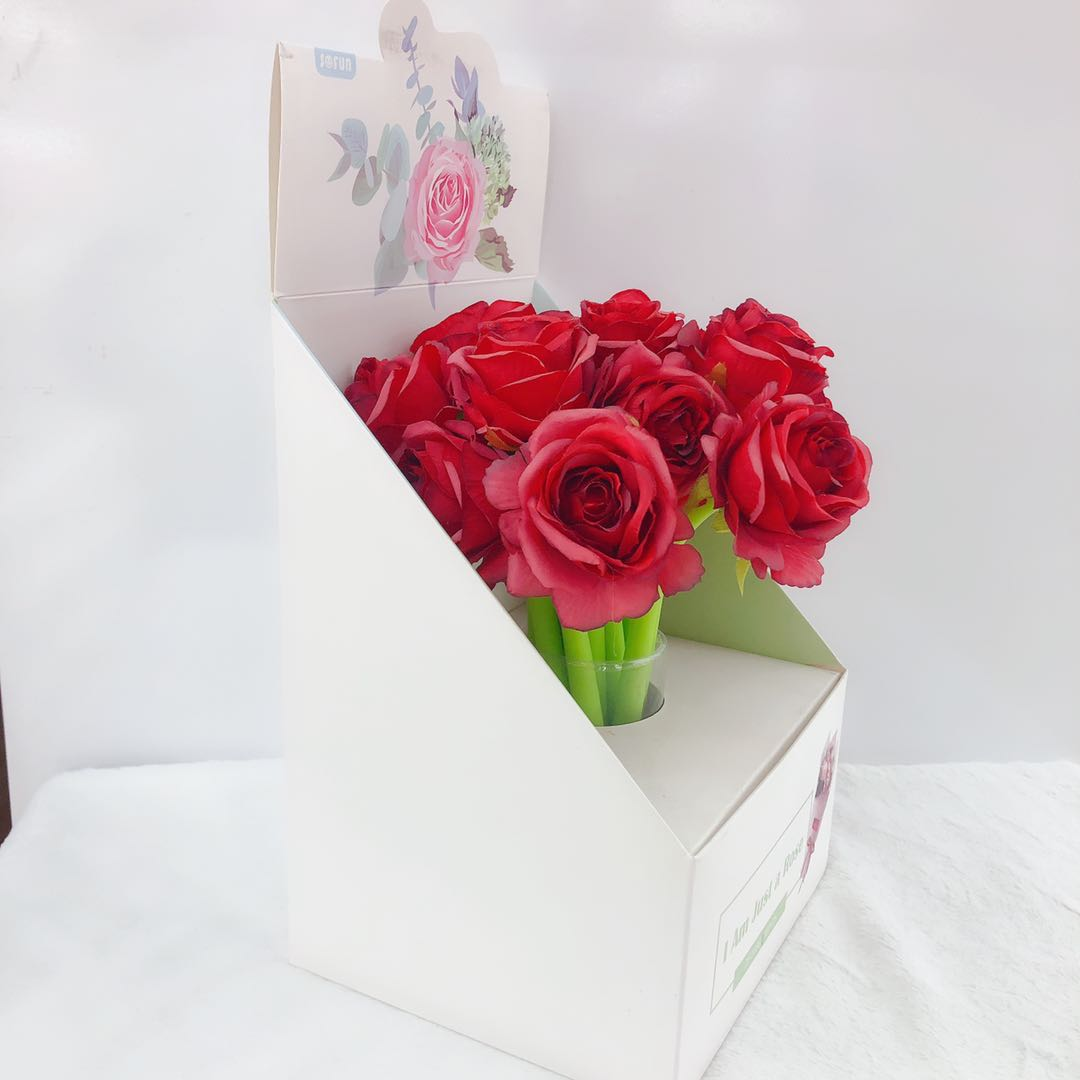 仿真玫瑰花硅胶笔杆道具笔2088爱情细节图