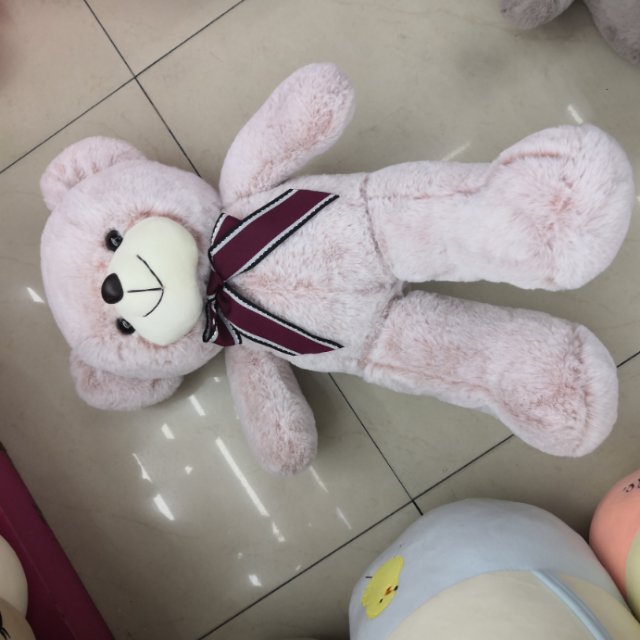 Realistic cute bow tie plush toy cute plush toy bear doll factory direct sales doll