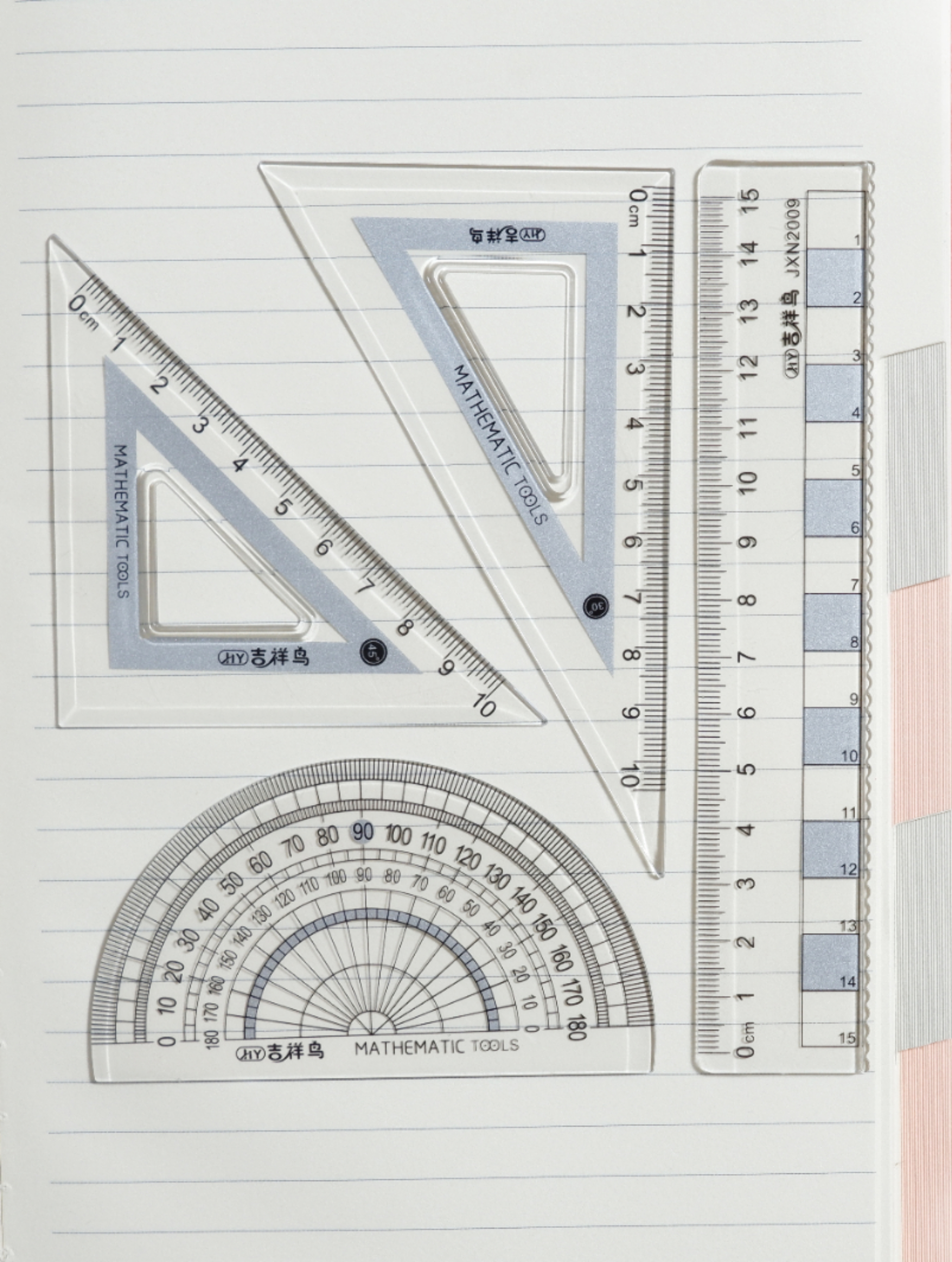 吉祥鸟15厘米镀银款塑料套尺四件套细节图