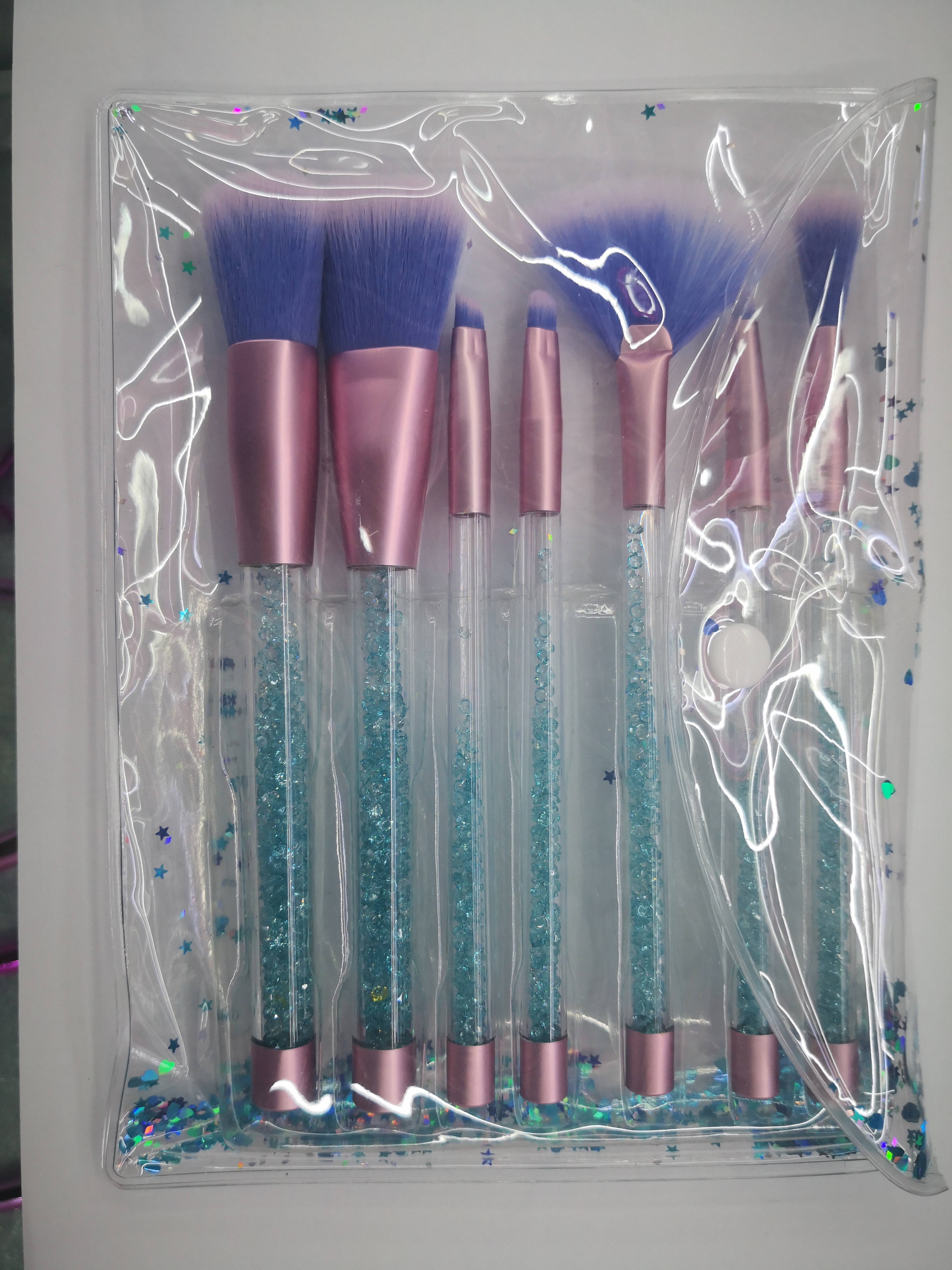 Blue artificial fiber soft beauty brush eyeshadow brush set