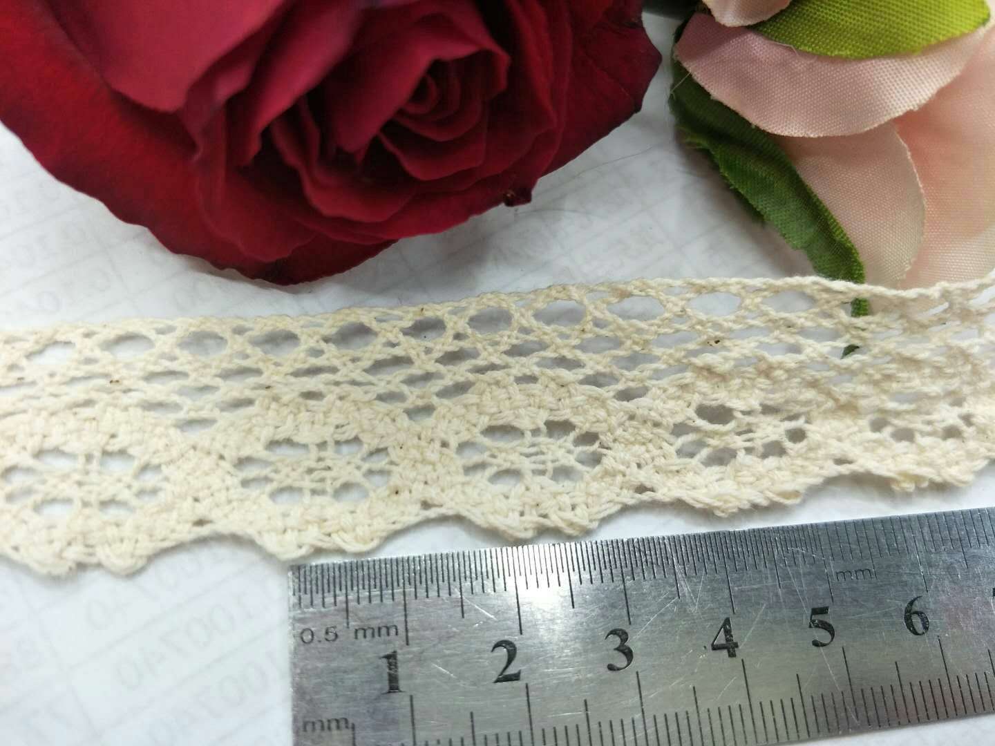 New cotton thread lace factory direct sales and wholesale of lace scarves and DIY clothing accessories details Picture