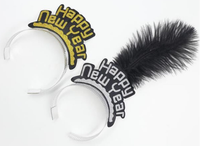 羽毛头扣新年羽毛头扣节日发箍新年头扣厂家批发图