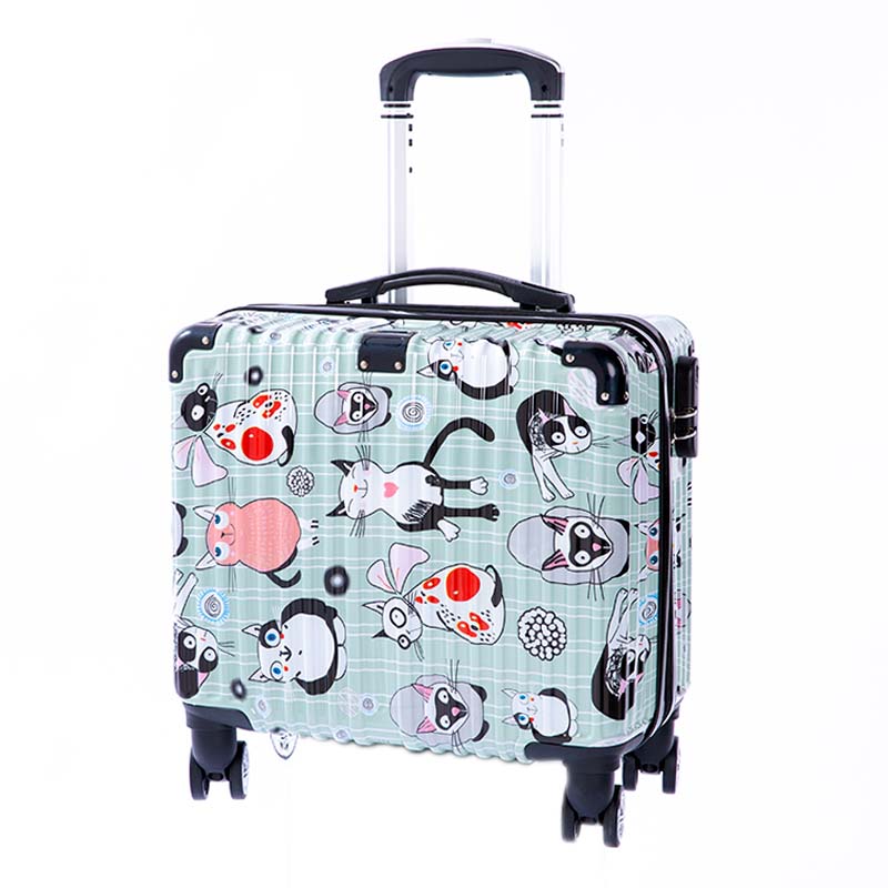 韩版卡通箱子拉杆箱女行李箱万向轮16寸小型轻便可爱旅行箱男密码箱细节图