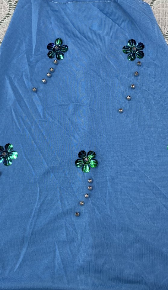 新款蓝色纱巾女士长款丝巾披肩披巾时尚加大围巾产品图