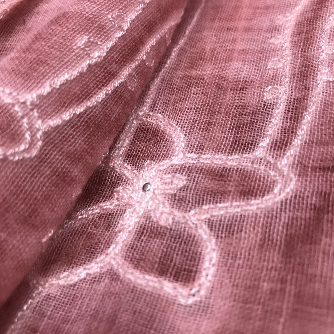 Imi Enig Spring And Autumn Arabic Printed Polyester Pink Scarf details Picture