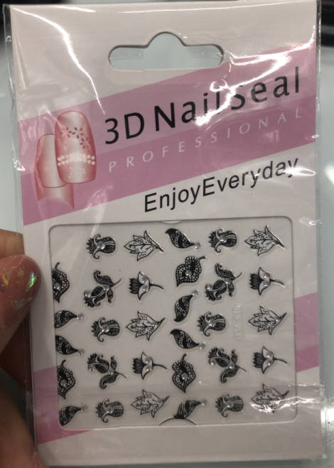 3D nail stickers come in various styles with 3D patterns for export details Picture