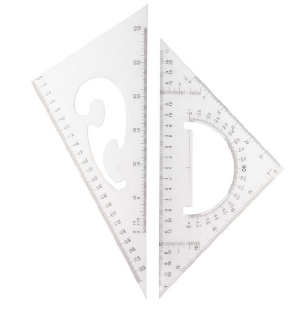 三角尺文具尺30cm尺大号学生文具套装25厘米绘图设计三角板套装产品图