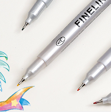 9806 Snap Finger Silver And White Three Color Highlighter Pen Painting Pen Oil Color Pencil Automatic Eyebrow Pencil Eyeliner details Picture