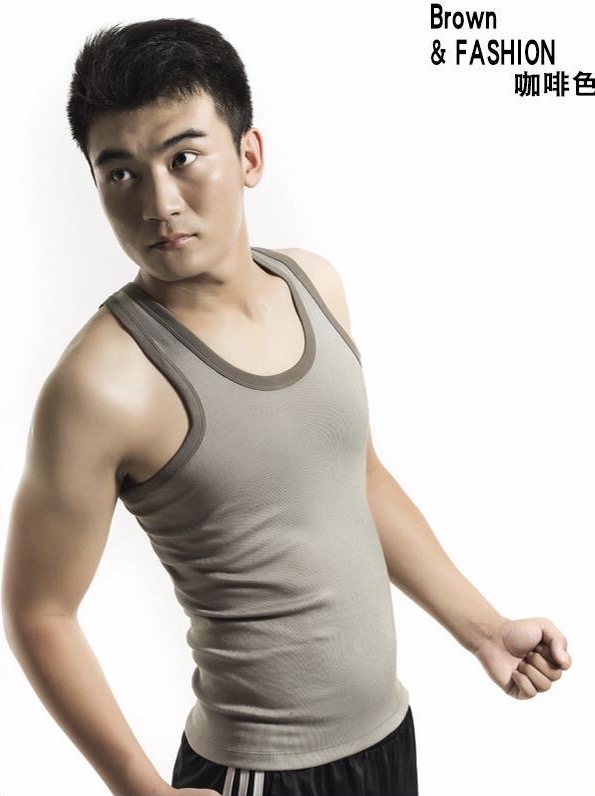 Men's Halter Vest Pure Cotton Striped Fashion Undershirt Loose Hurdles Summer Youth Sports Ribbed Breathable