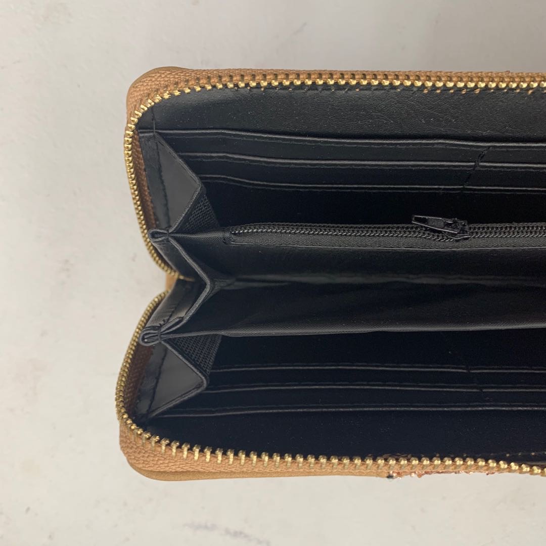 Jinxin Feature Single Pull Splicing Lady Purse Card Bag Specification drawing