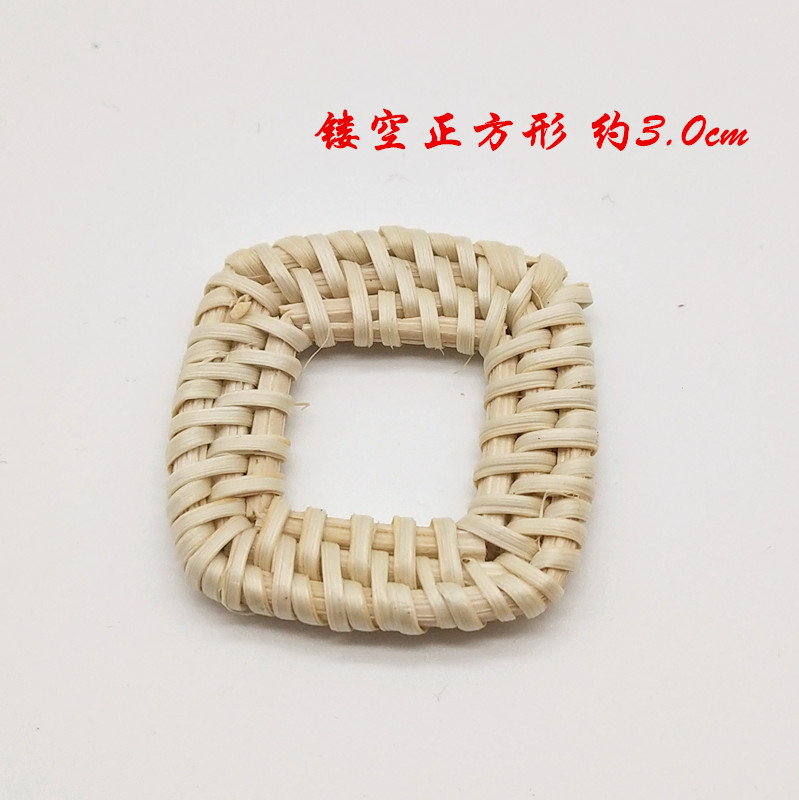 Diy accessories Korea vintage grass rattan earrings geometric ring temperament personality earrings rattan accessories thumbnail