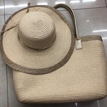 手工编织购物袋大容量包草编帽组合