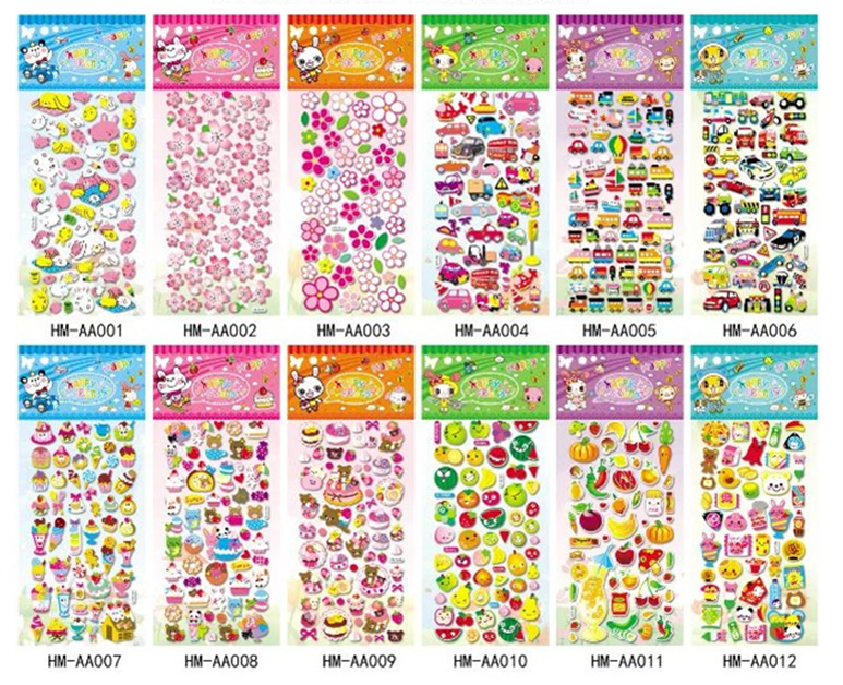 Yiwu Good Goods New South Korea Bubble Stickers Cartoon Small Stickers Kindergarten Reward Stickers details Picture