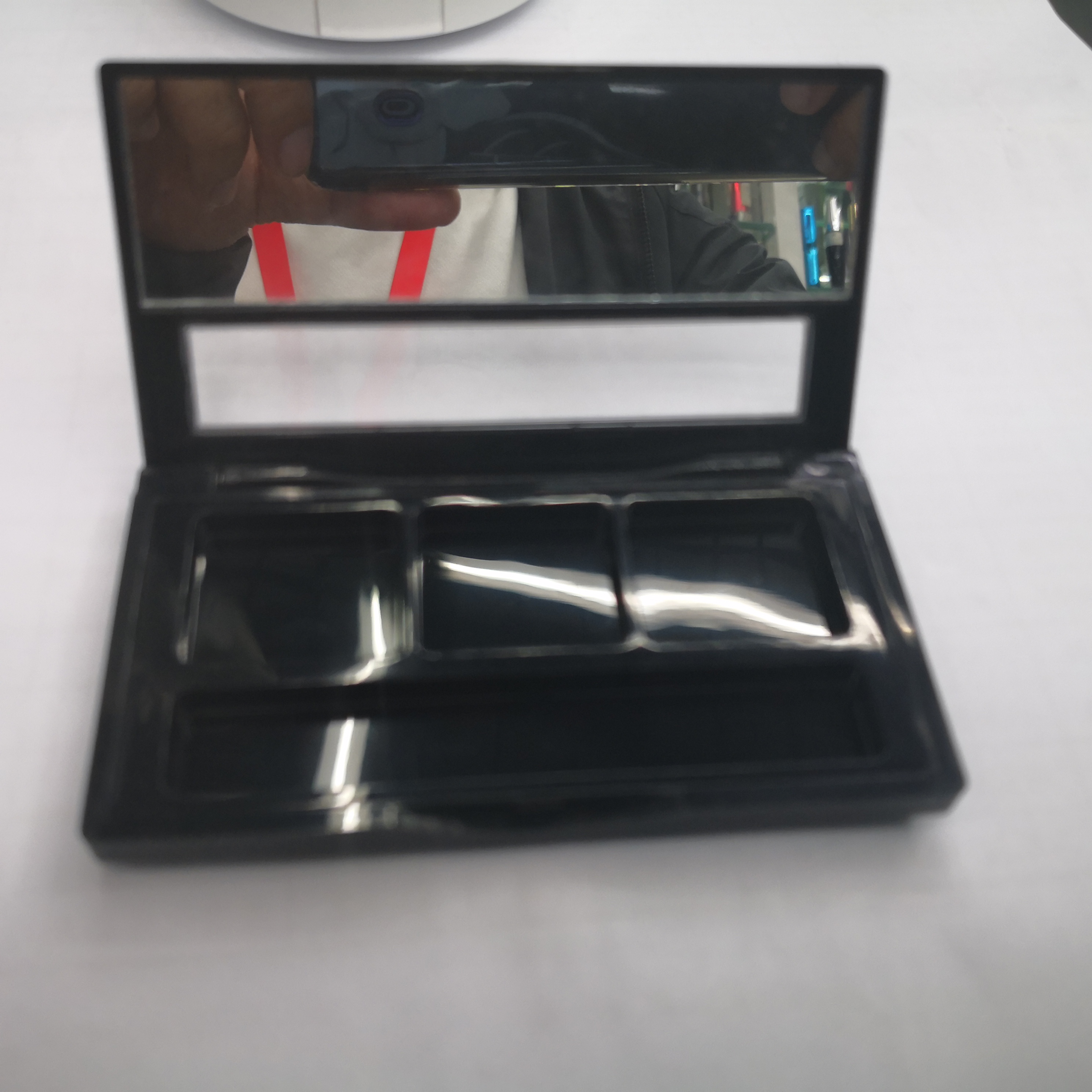 Black Plastic Eyeshadow Box Powder Box Storage Box Manufacturers Direct Sales Of Cosmetic Accessories Packaging Materials Consumables To Sample Customization Specification drawing