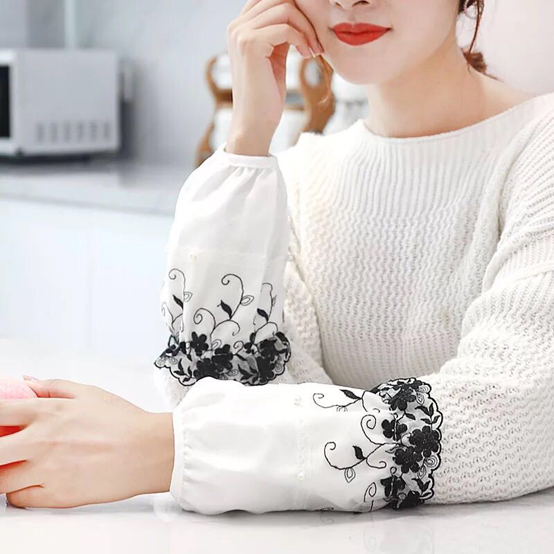 女士防污袖套白色黑色秋冬季可爱学生成人防脏护袖头办公套袖面料