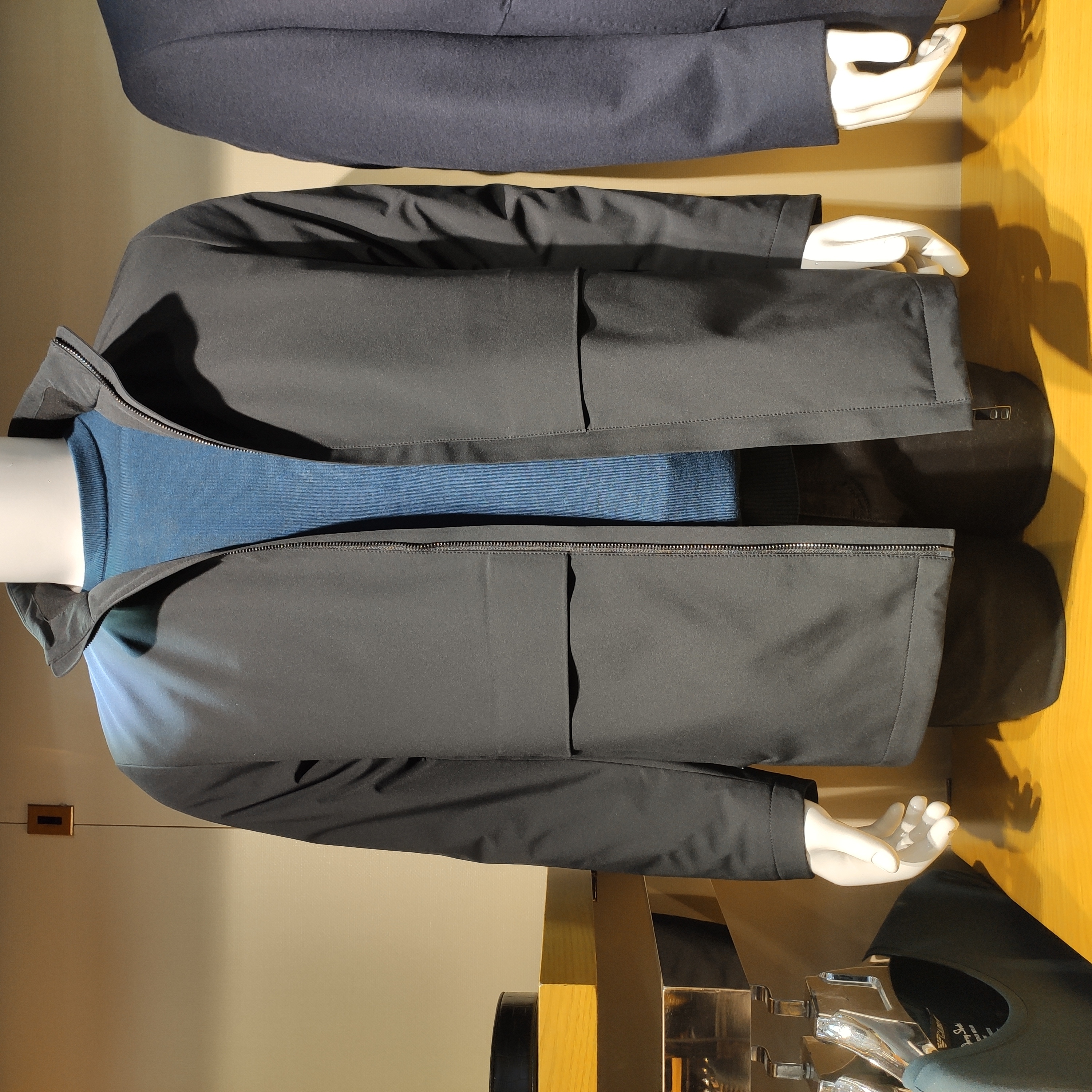 Grey cotton baggy trench coat for men