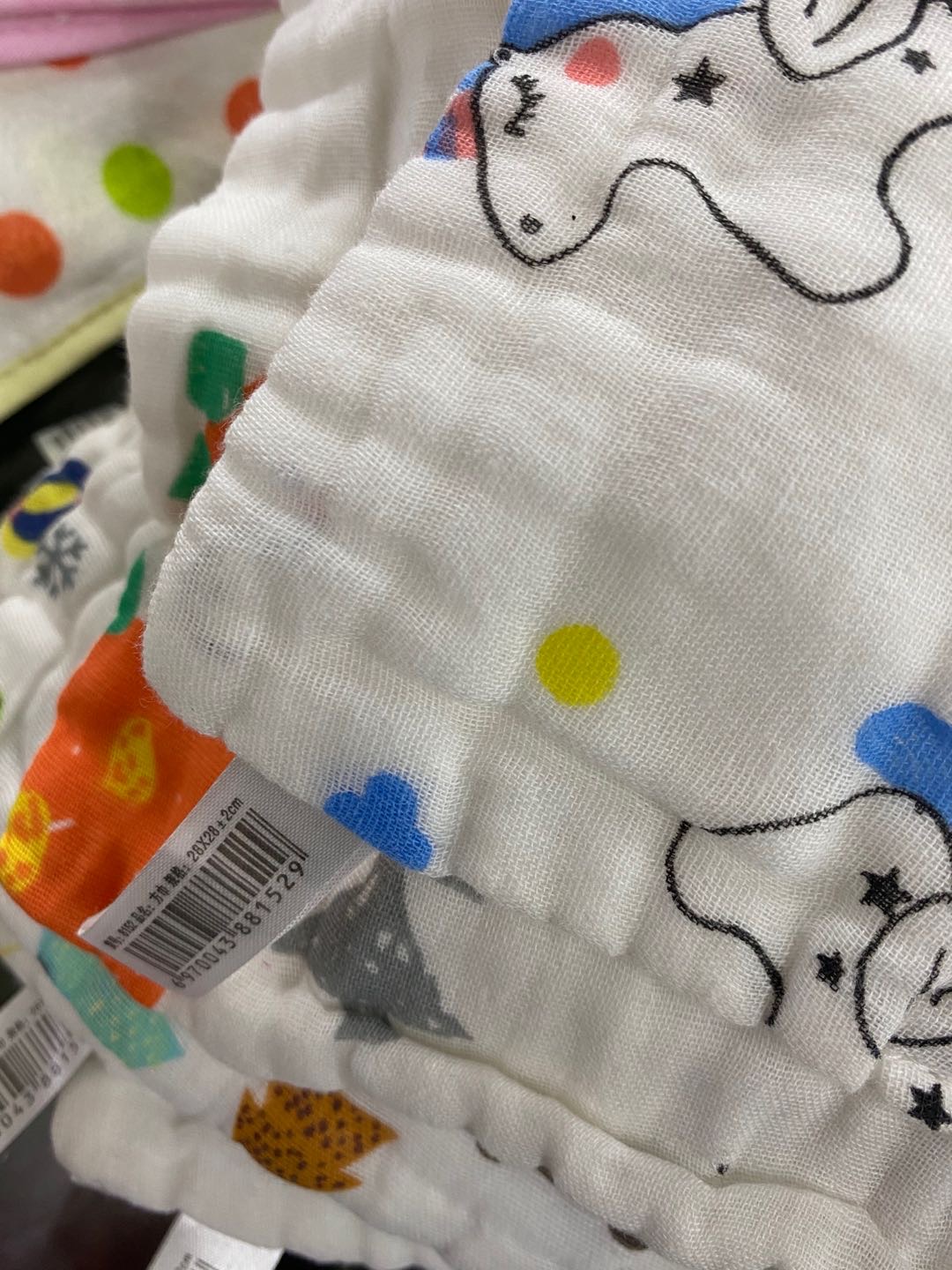 棉纱幼儿方巾宝宝洗脸巾儿童小方巾细节图