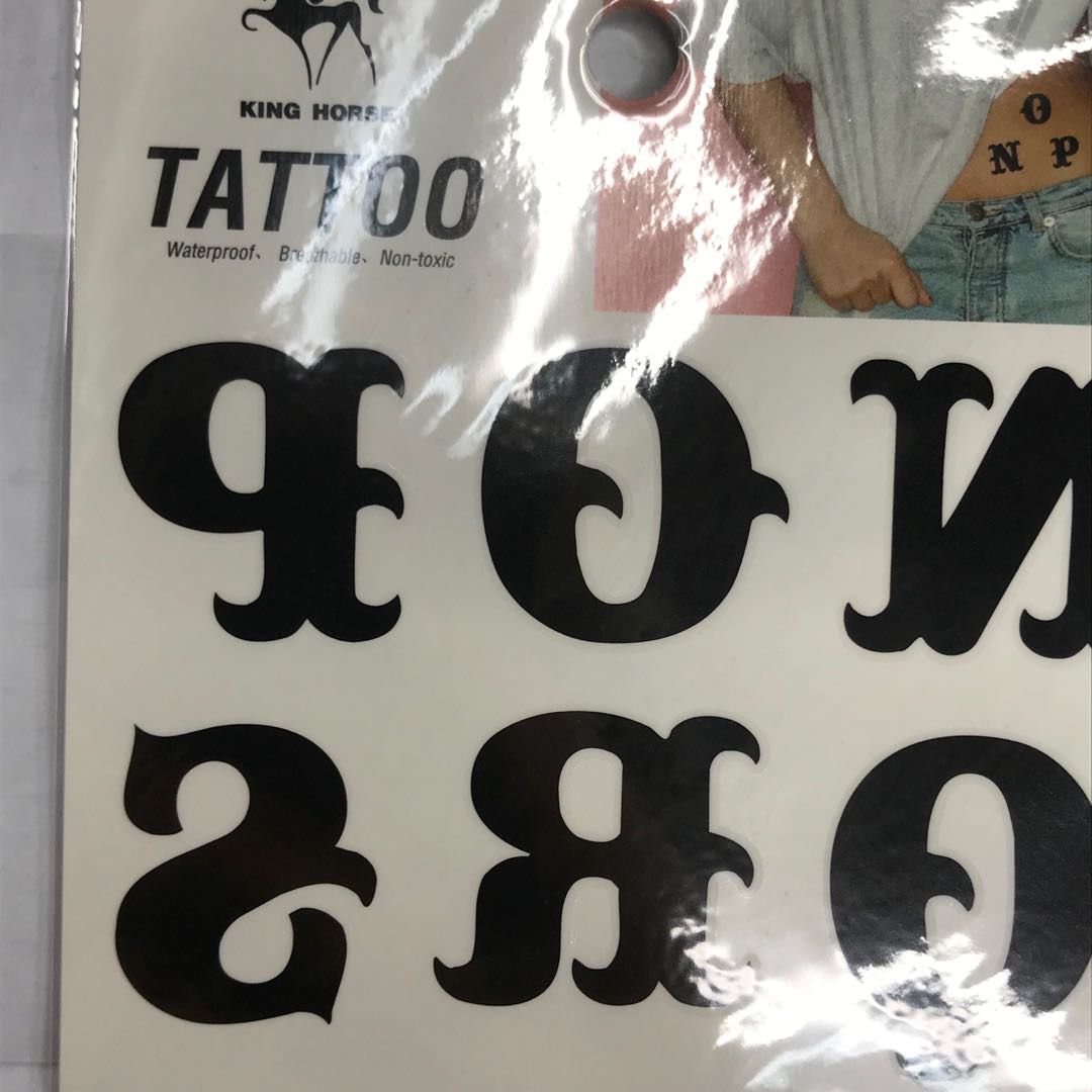 持久防水纹身贴字母部位个性图案设计独特细节图