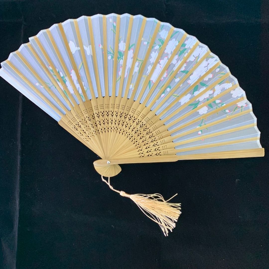 木质竹子花草绘画扇子女士木头扇子高档折扇木质工艺品产品图