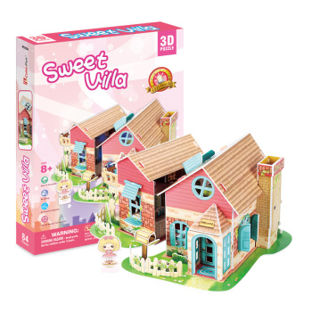 3D立体拼图女孩屋模型 益智早教玩具房我的小别墅细节图
