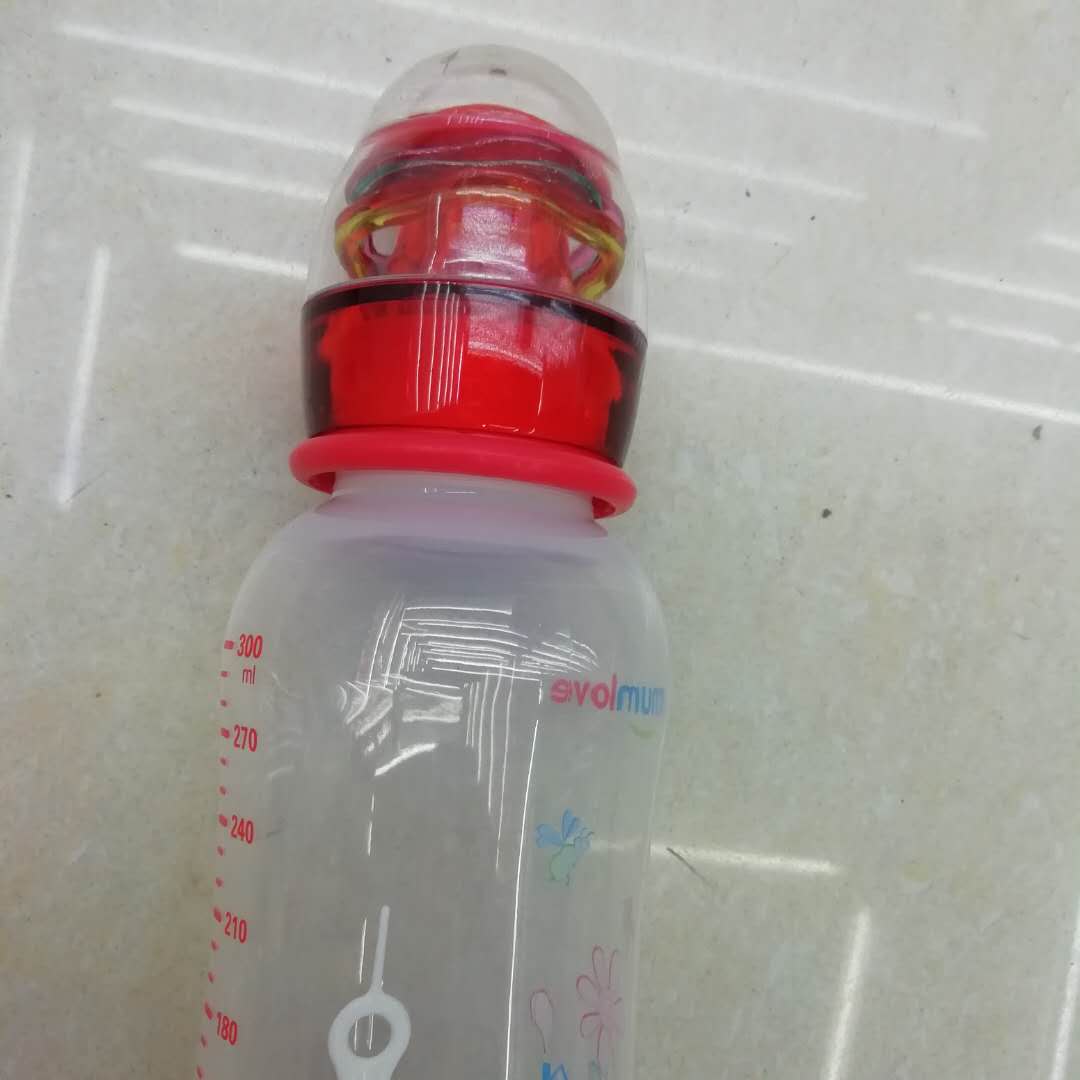 新生儿婴儿奶瓶婴儿硅胶防摔大宝宝防胀气防摔防爆大红细节图