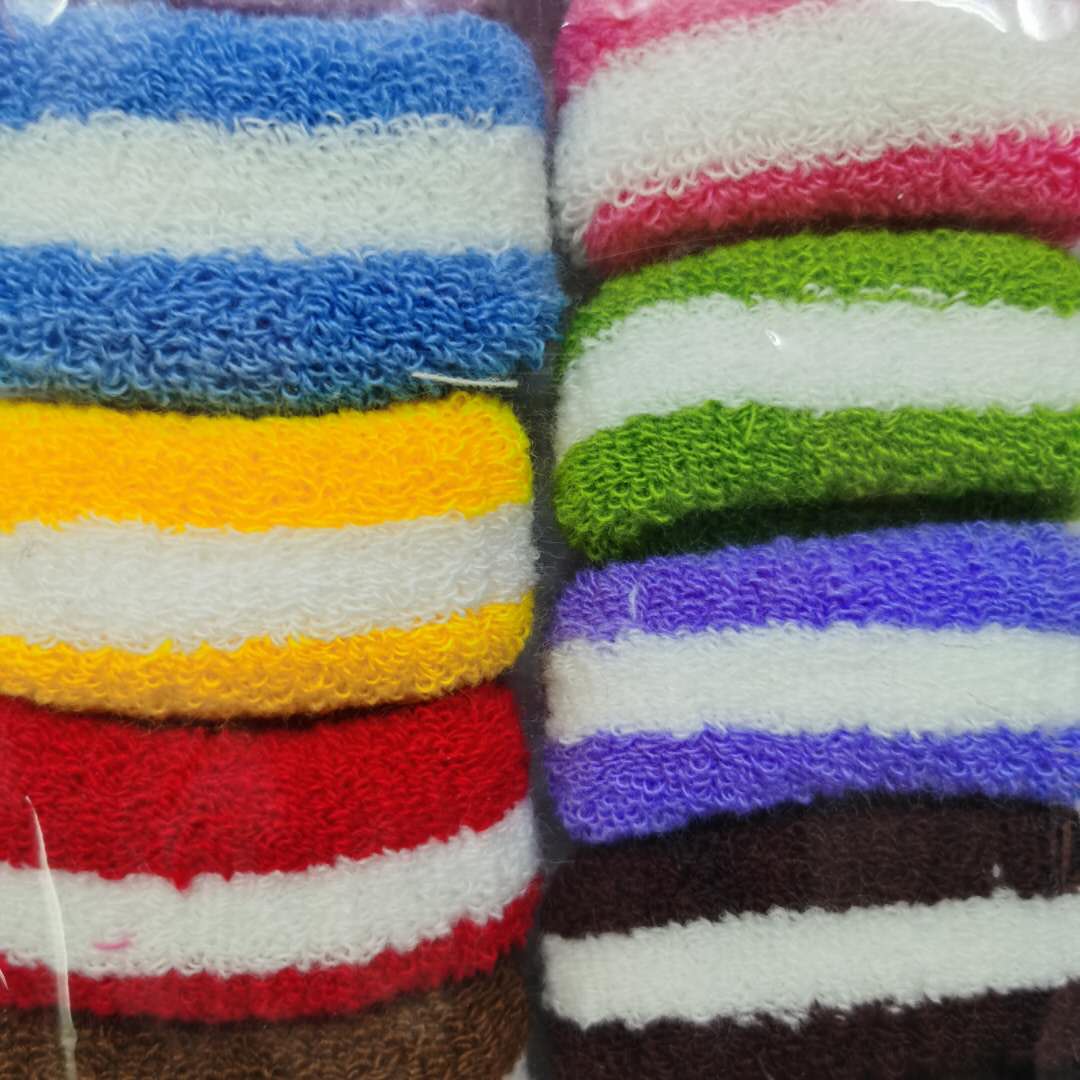 Korean-style, fashionable and versatile girl hair bands, towel bands, striped leather bands Specification image